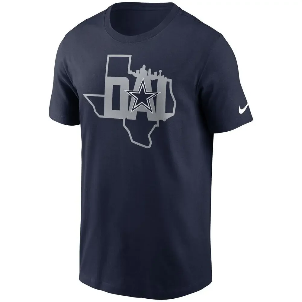 Nike Essential Dallas Cowboys NFL Texas State Cityscape Logo Athletic T-Shirt‎ S